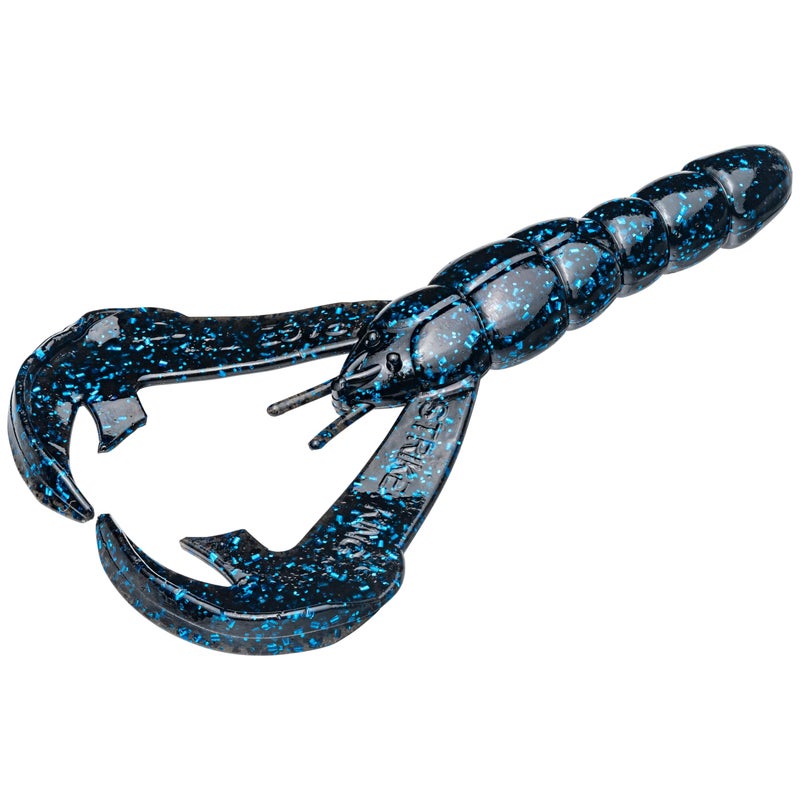 Strike King Rage Craw 4-Inch Fishing Lure, Soft Plastic Grub, Unique Design, Realistic Pincers, Slender Body, 4-Inches, 7-Pack